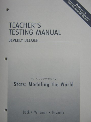 (image for) Stats Modeling the World Teacher's Testing Manual (TE)(P)