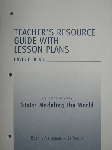 (image for) Stats Modeling the World TRG with Lesson Plans (TE)(P) by Bock