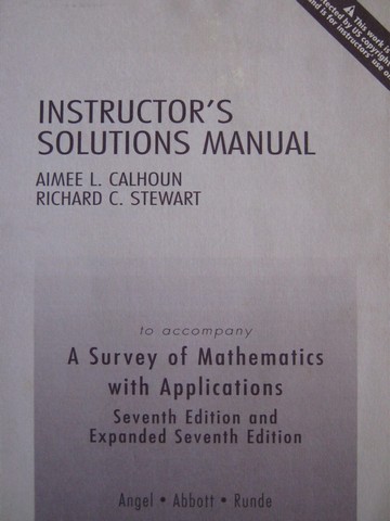 (image for) A Survey of Mathematics with Applications 7th Edition ISM (P)
