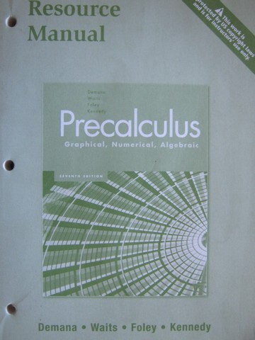 (image for) Precalculus 7th Edition Resource Manual (P) by Demana, Waits,