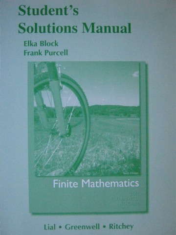 (image for) Finite Mathematics 10th Edition Student's Solutions Manual (P)