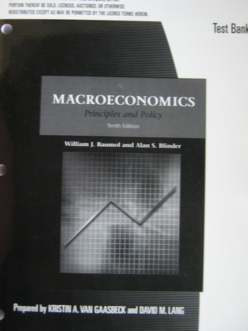 (image for) Macroeconomics Principles & Policy 10th Edition Test Bank (P)