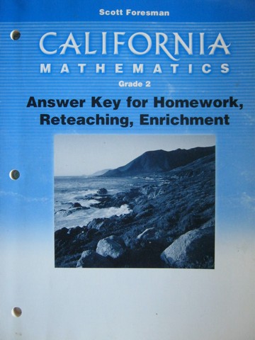 (image for) California Mathematics 2 Answer Key for Homework (CA)(P)