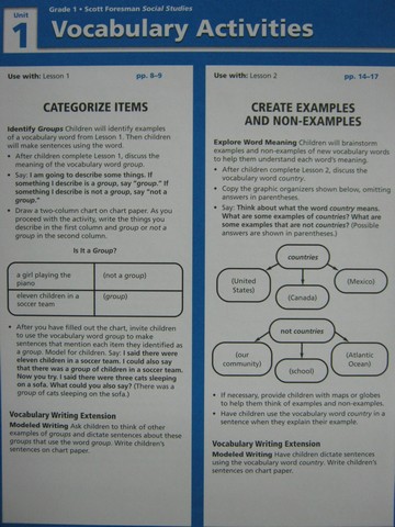 (image for) Scott Foresman Social Studies 1 Vocabulary Activities (Pk)