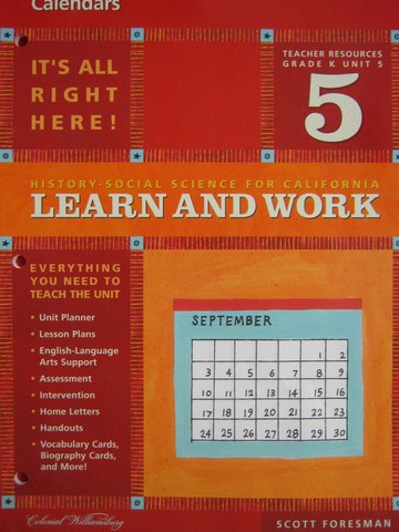 (image for) History-Social Science for California K Unit 5 TR (CA)(TE)(P)