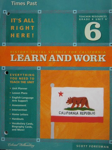 (image for) History-Social Science for California K Unit 6 TR (CA)(TE)(P)