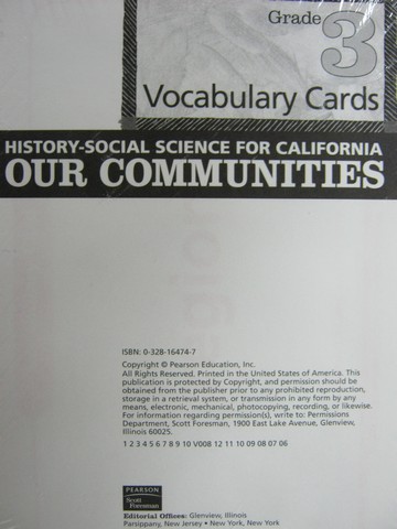 (image for) History-Social Science for California 3 Vocabulary Cards (Pk)
