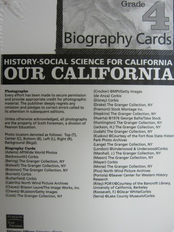 (image for) History-Social Science for California 4 Biography Cards (Pk)
