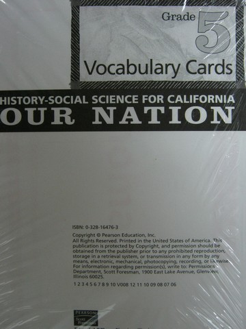 (image for) History-Social Science for California 5 Vocabulary Cards (Pk)
