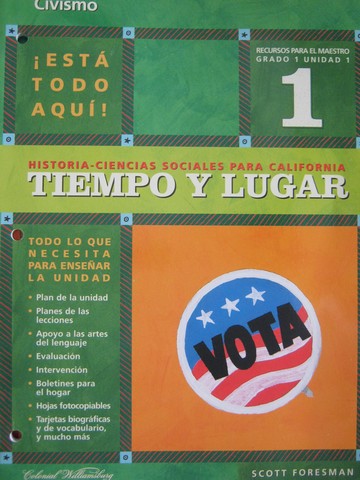 (image for) Tiempo y lugar 1 Unidad 1 Recursos para el maestro (CA)(TE)(P)