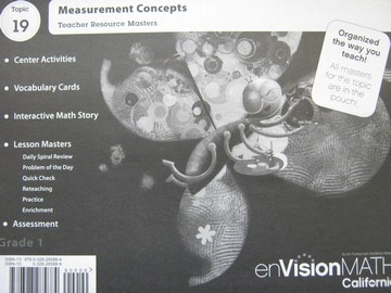 (image for) enVision Math California 1 Topic 19 TRM (CA)(TE)(P)
