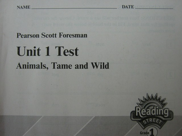 (image for) Reading Street 1.1 Test Animals Tame & Wild (P)