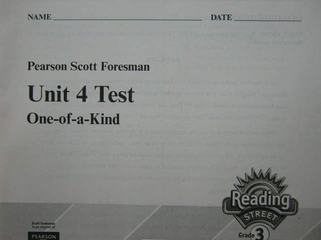 (image for) Reading Street 3 Unit 4 Test (P)