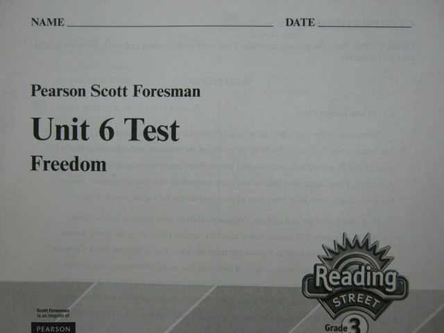(image for) Reading Street 3 Unit 6 Test (P)