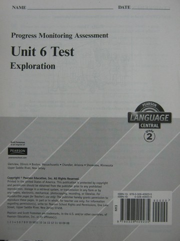 (image for) Pearson Language Central 2 Unit 6 Test (P)