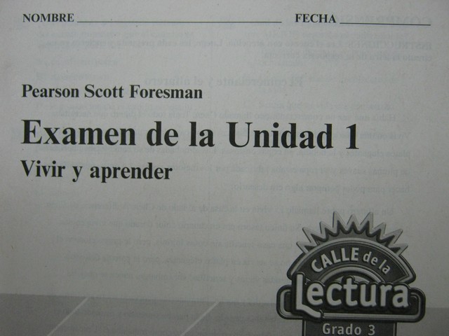 (image for) Calle de la Lectura 3 Examen de la Unidad 1 (P)