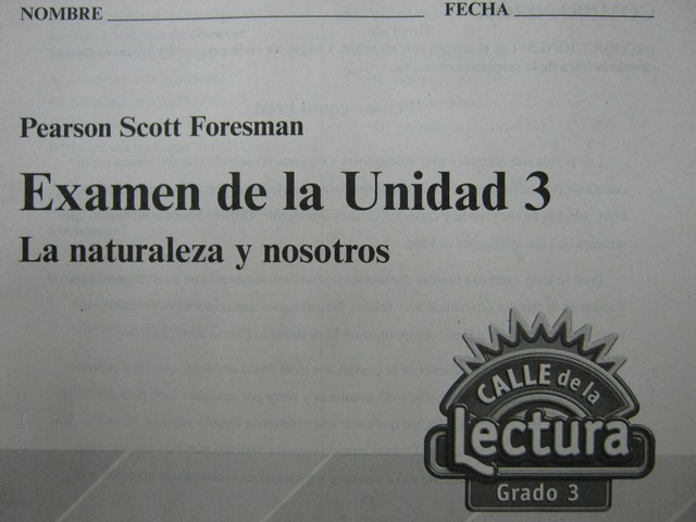 (image for) Calle de la Lectura 3 Examen de la Unidad 3 (P)