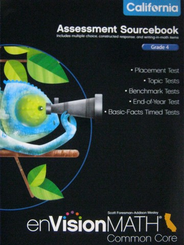 (image for) enVision Math California Common Core 4 Assessment Sourcebook (P)