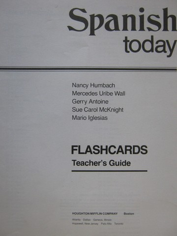 (image for) Spanish Today Flashcards TG (TE)(P) by Humbach, Wall, Antoine,