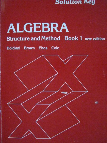 (image for) Algebra Structure & Method Book 1 New Edition Solution Key (P)