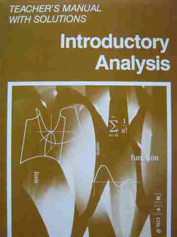 (image for) Introductory Analysis Teacher's Manual with Solutions (TE)(P)
