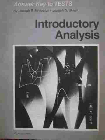 (image for) Introductory Analysis Answer Key to Tests (P) by Pavlovich,