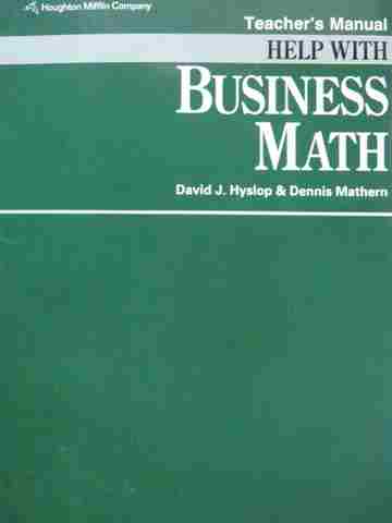 (image for) Help with Business Math TM (TE)(P) by Hyslop & Mathern