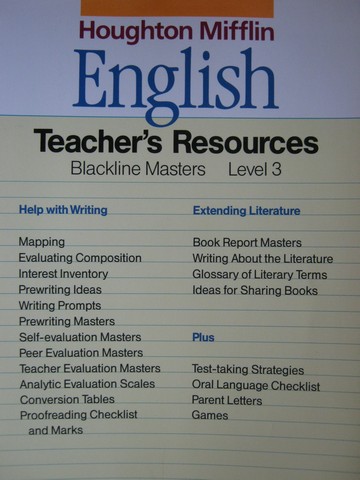 (image for) HM English 3 Teacher's Resources Blackline Masters (TE)(P)