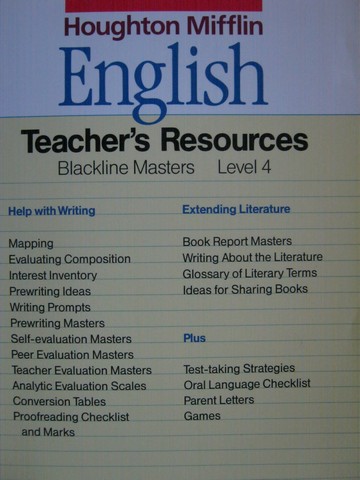 (image for) HM English 4 Teacher's Resources Blackline Masters (TE)(P)