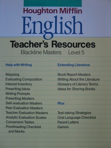 (image for) HM English 5 Teacher's Resources Blackline Masters (TE)(P)