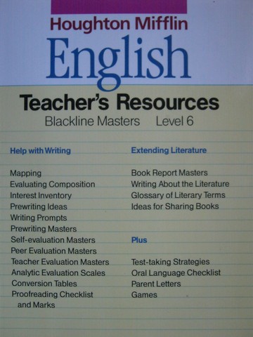(image for) HM English 6 Teacher's Resources Blackline Masters (TE)(P)