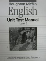(image for) English 5 Unit Test Manual Blackline Masters & Answers (P)