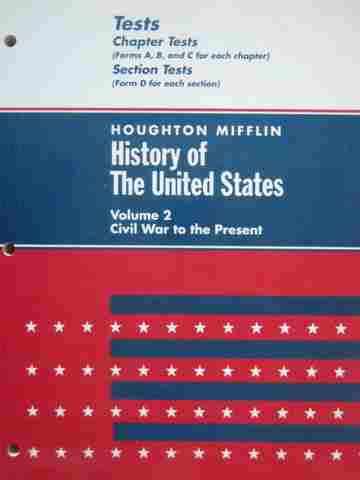 (image for) History of the United States Volume 2 Tests (P)