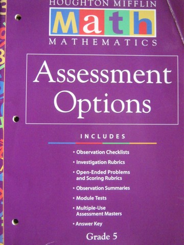 (image for) HM Mathematics Math 5 Assessment Options (P)