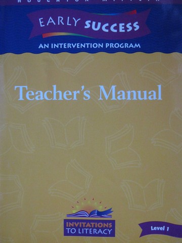 (image for) Early Success 1 Teacher's Manual (TE)(P) by Cooper, Pikulski,