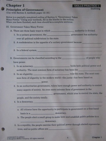 (image for) Government in America Chapter Resources (Pk)