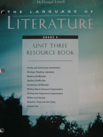 (image for) Language of Literature 6 Unit 3 Resource Book (P)