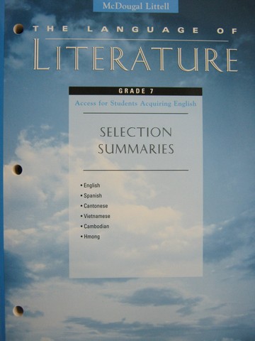 (image for) Language of Literature 7 Selection Summaries (P)