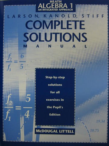 (image for) Heath Algebra 1 An Integrated Approach TRP (TE)(Pk) by Larson,