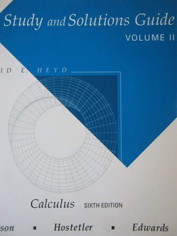 (image for) Calculus 6th Edition Study & Solutions Guide Volume 2 (P)