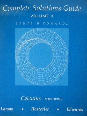 (image for) Calculus 6th Edition Complete Solutions Guide Volume 2 (P) - Click Image to Close