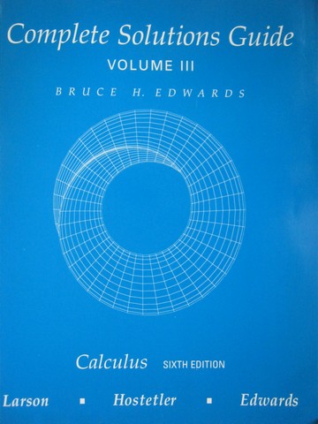 (image for) Calculus 6th Edition Complete Solutions Guide Volume 3 (P)