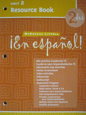 (image for) En espanol! 2dos Unit 2 Resource Book (P)