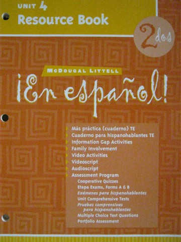 (image for) En espanol! 2dos Unit 4 Resource Book (P)