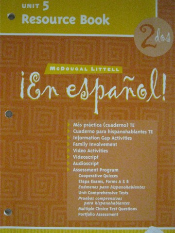 (image for) En espanol! 2dos Unit 5 Resource Book (P)
