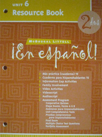(image for) En espanol! 2dos Unit 6 Resource Book (P)