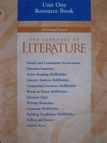 (image for) Language of Literature 9 Unit 1 Resource Book (P)