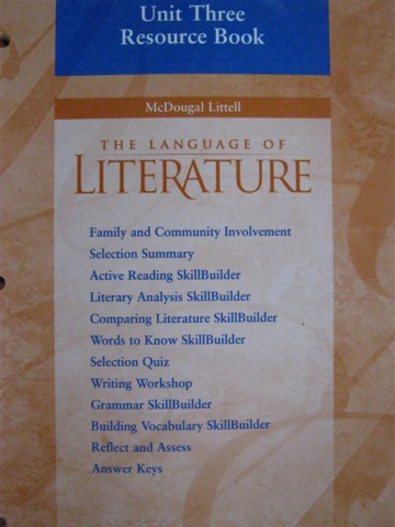 (image for) Language of Literature 9 Unit 3 Resource Book (P)