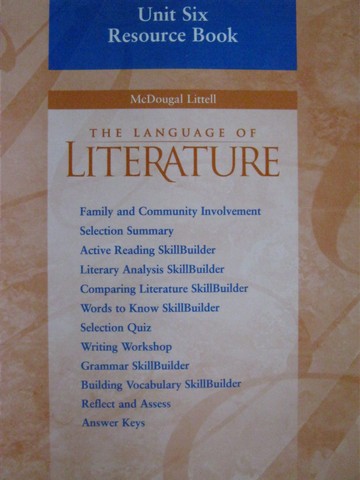 (image for) Language of Literature 9 Unit 6 Resource Book (P)