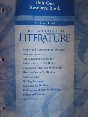 (image for) Language of Literature 10 Unit 1 Resource Book (P)